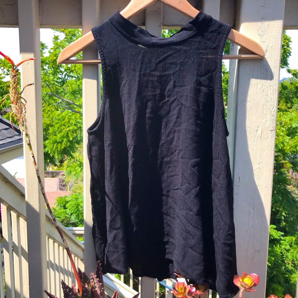 Open Back Black Sleeveless